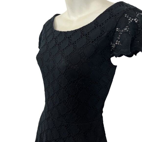 Ronni Nicole Womens Eyelet Lace Skater Short Sleeve Whimsigoth Short Dress S - Picture 8 of 16